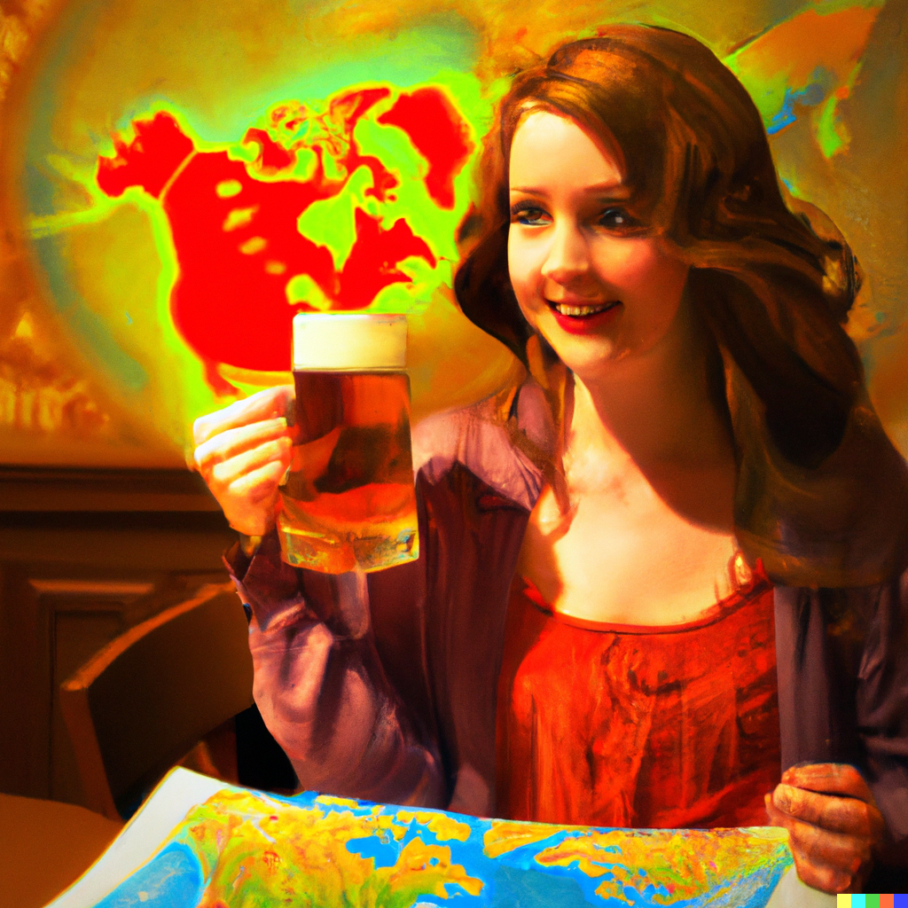 woman enjoying beer