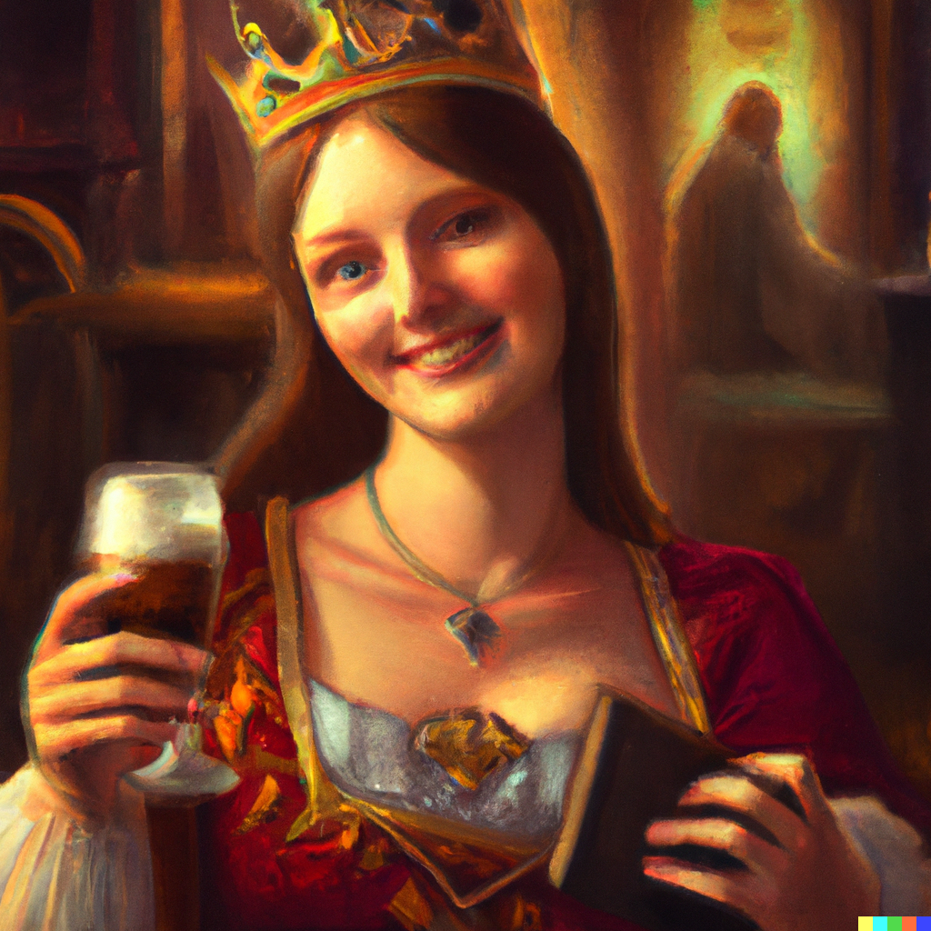 princess drinking beer