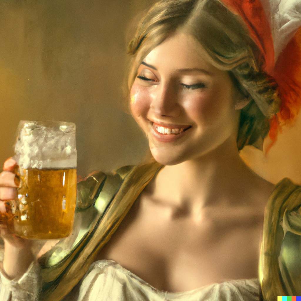 woman drinking beer