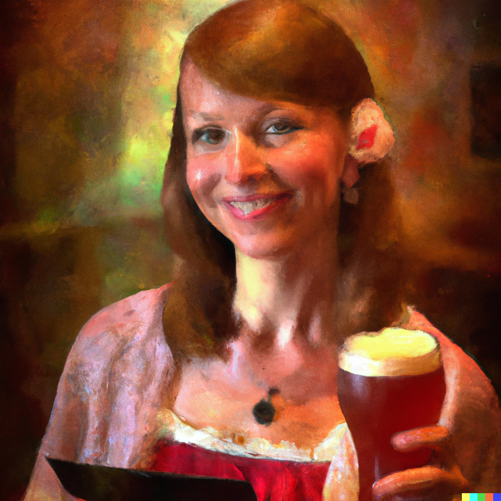 woman drinking raspberry beer