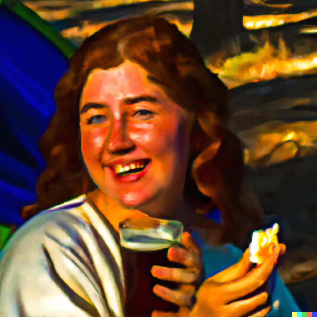 woman drinking beer