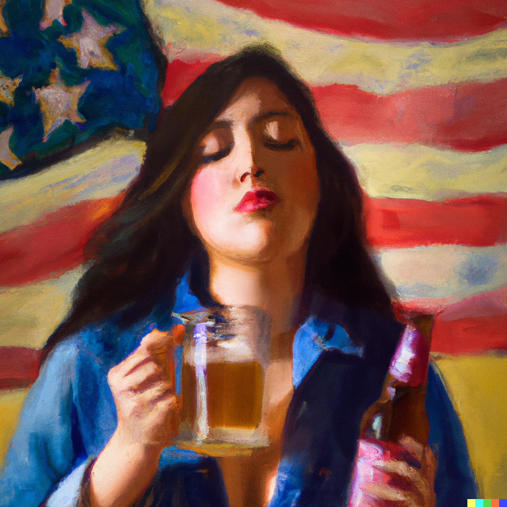 woman drinking beer