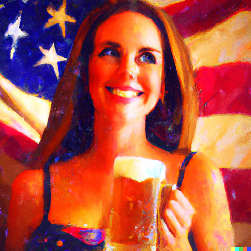 woman drinking beer