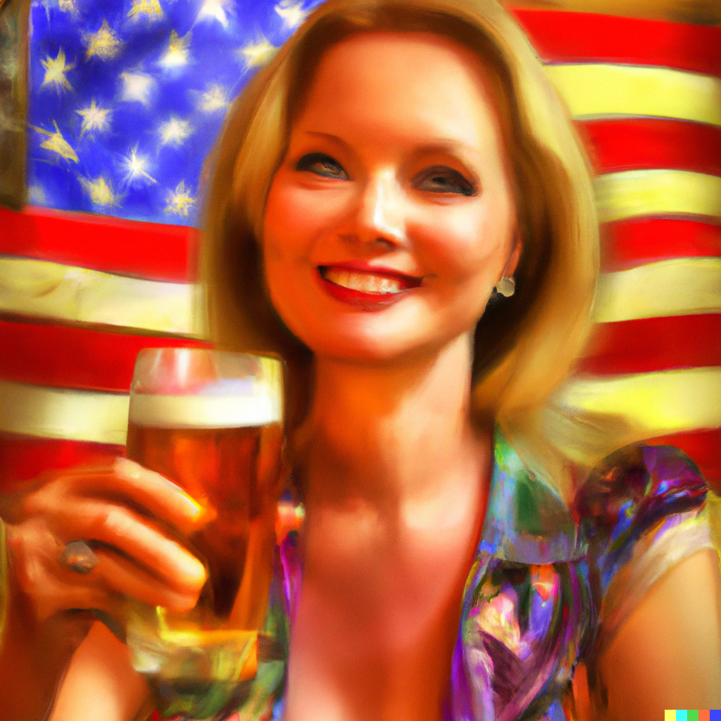 woman drinking beer