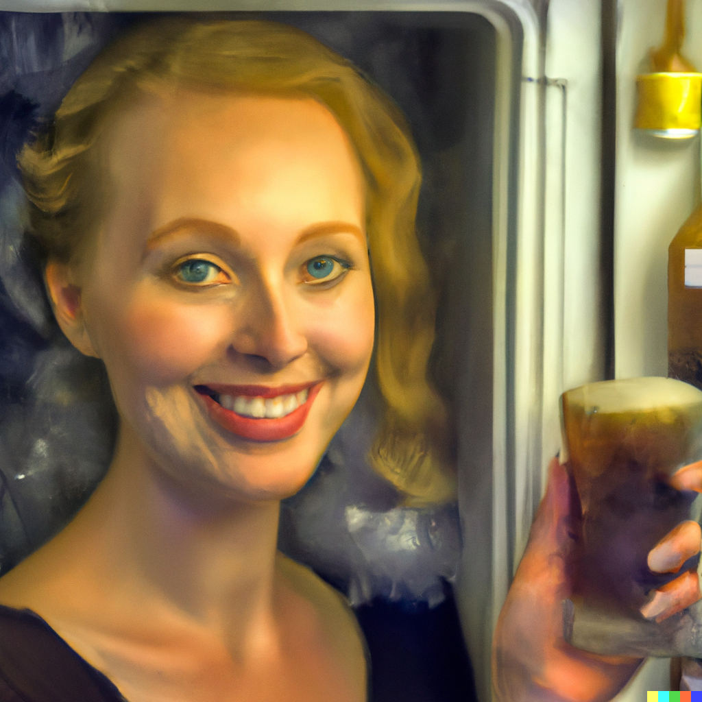 woman drinking beer