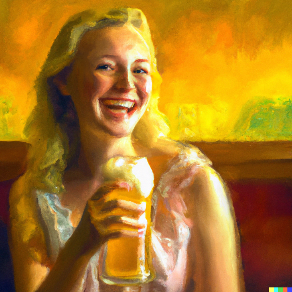 woman drinking beer