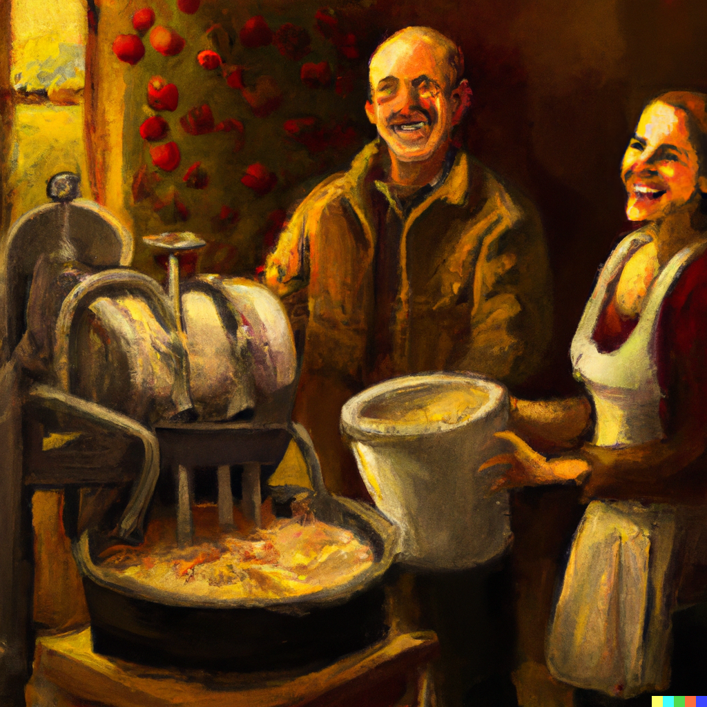 people making cider