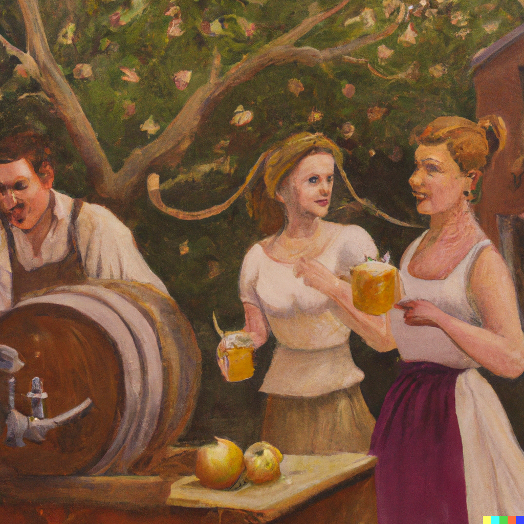 people making cider