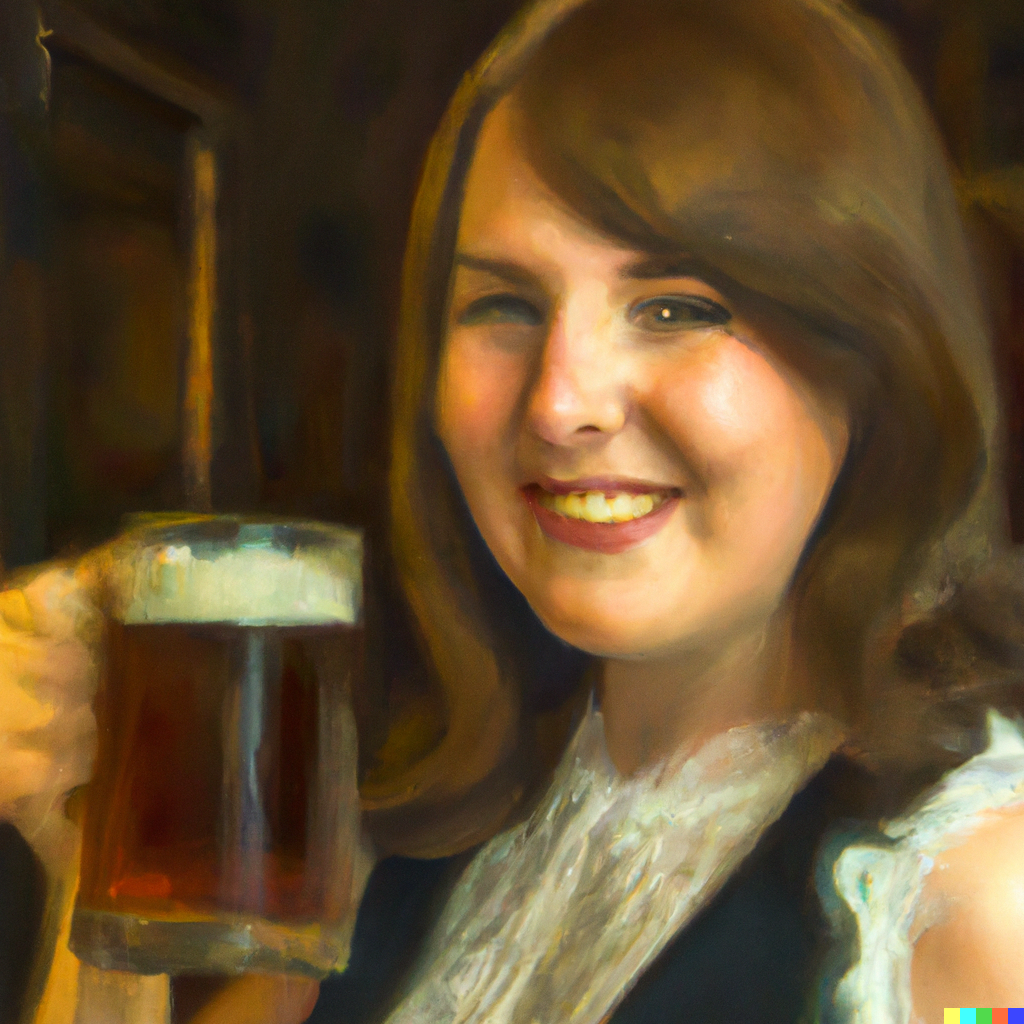 woman drinking beer