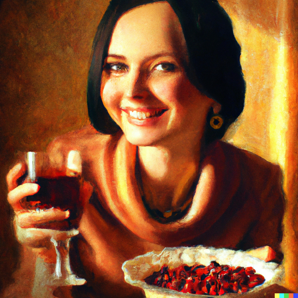 woman drinking wine