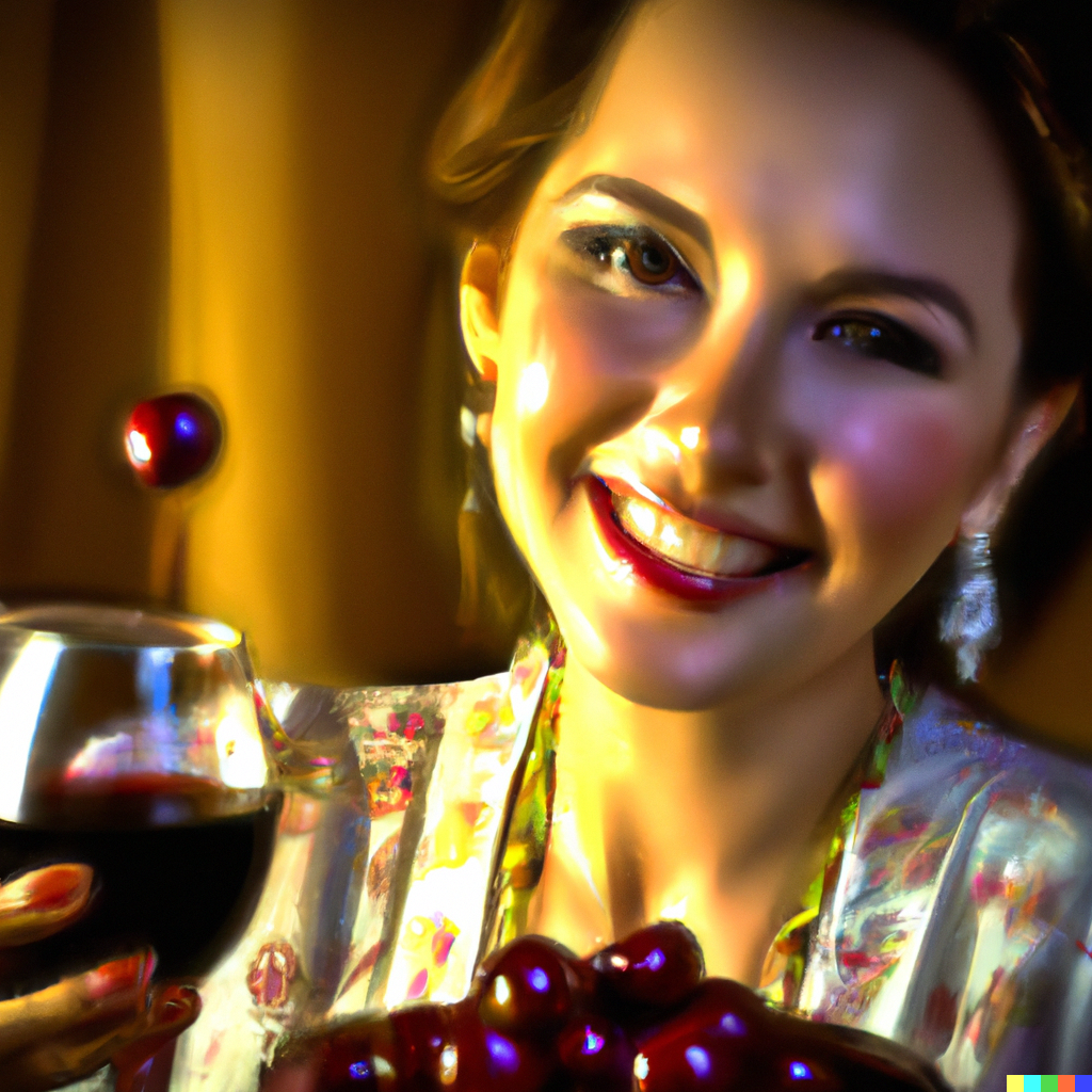 woman drinking wine