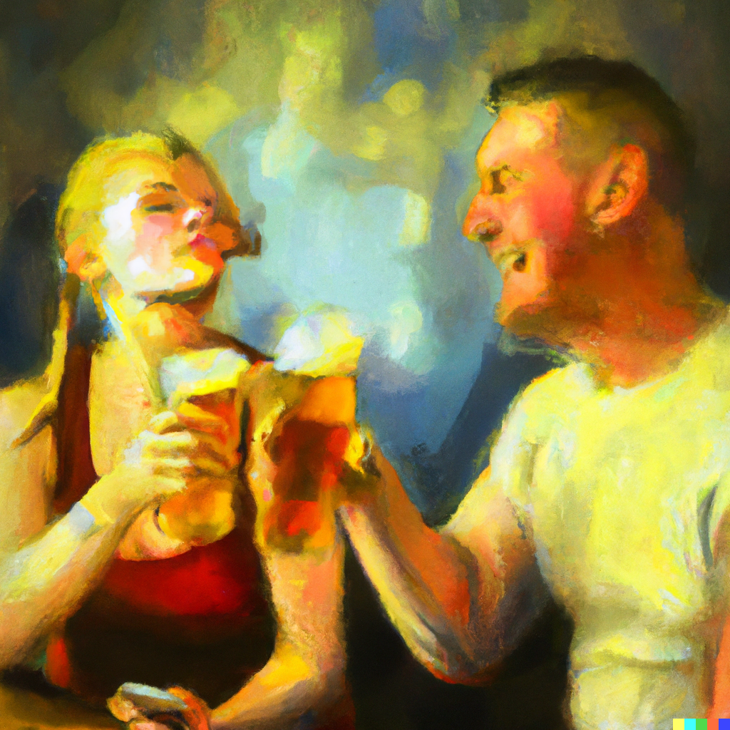 couple drinking beer