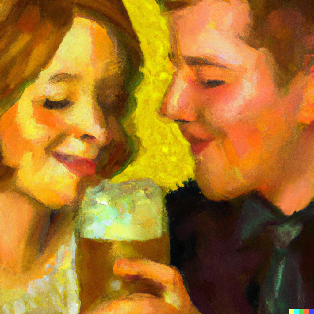 couple drinking beer