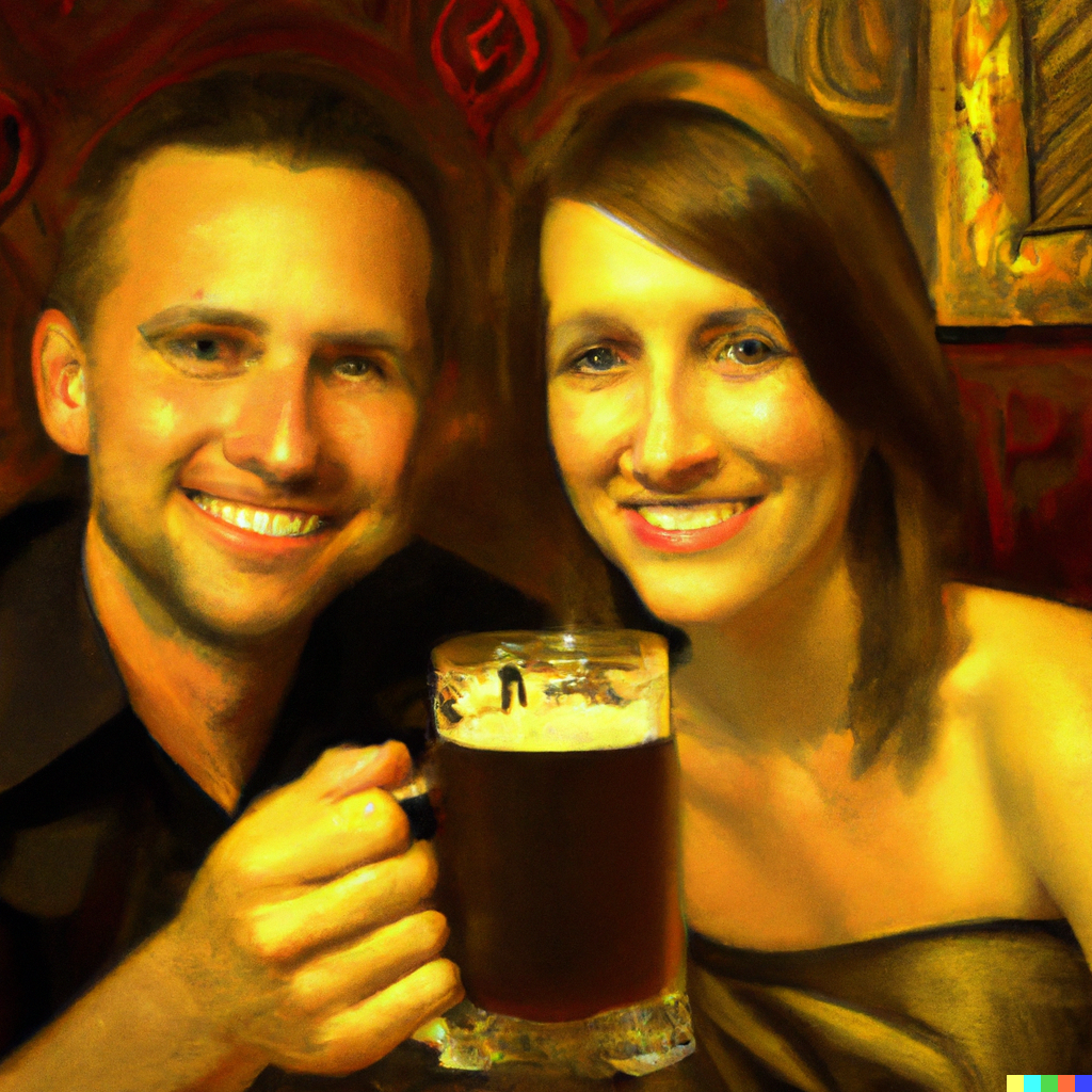 couple drinking beer