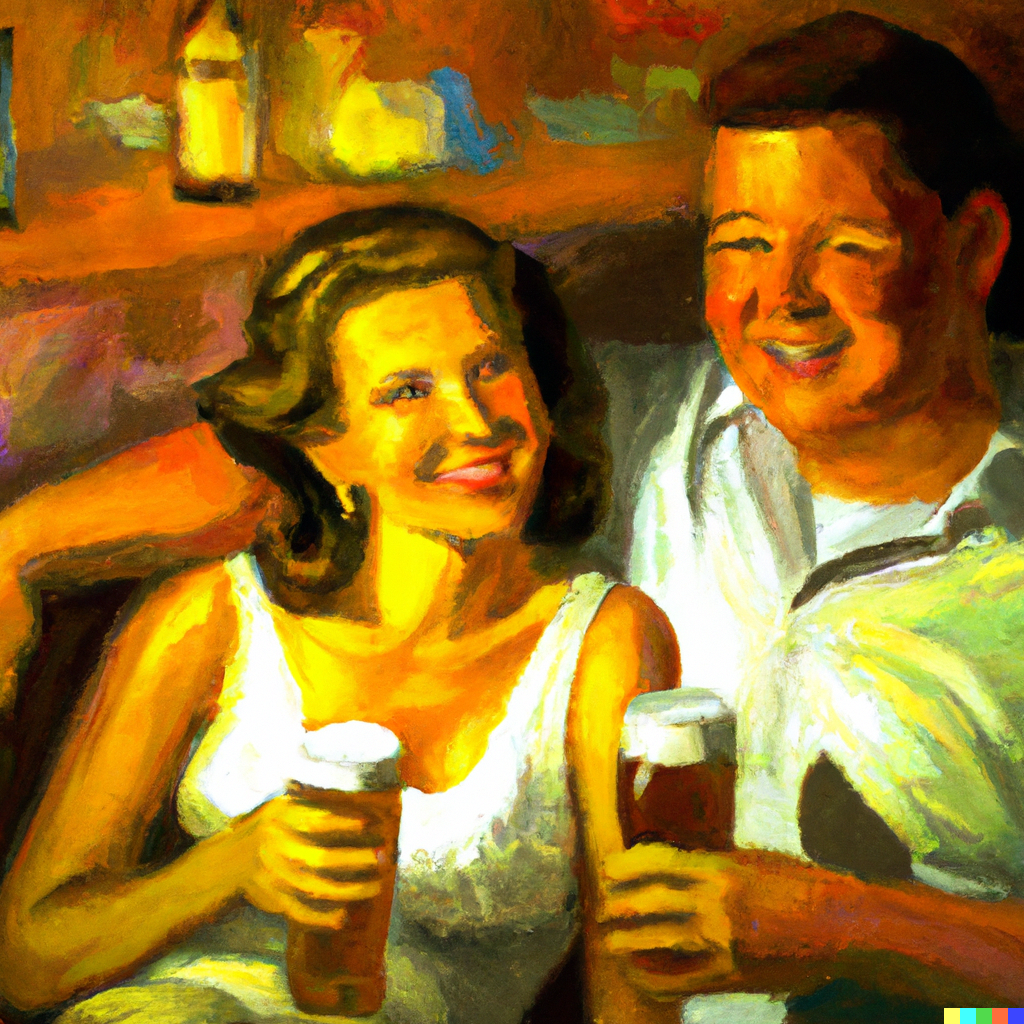 couple drinking beer