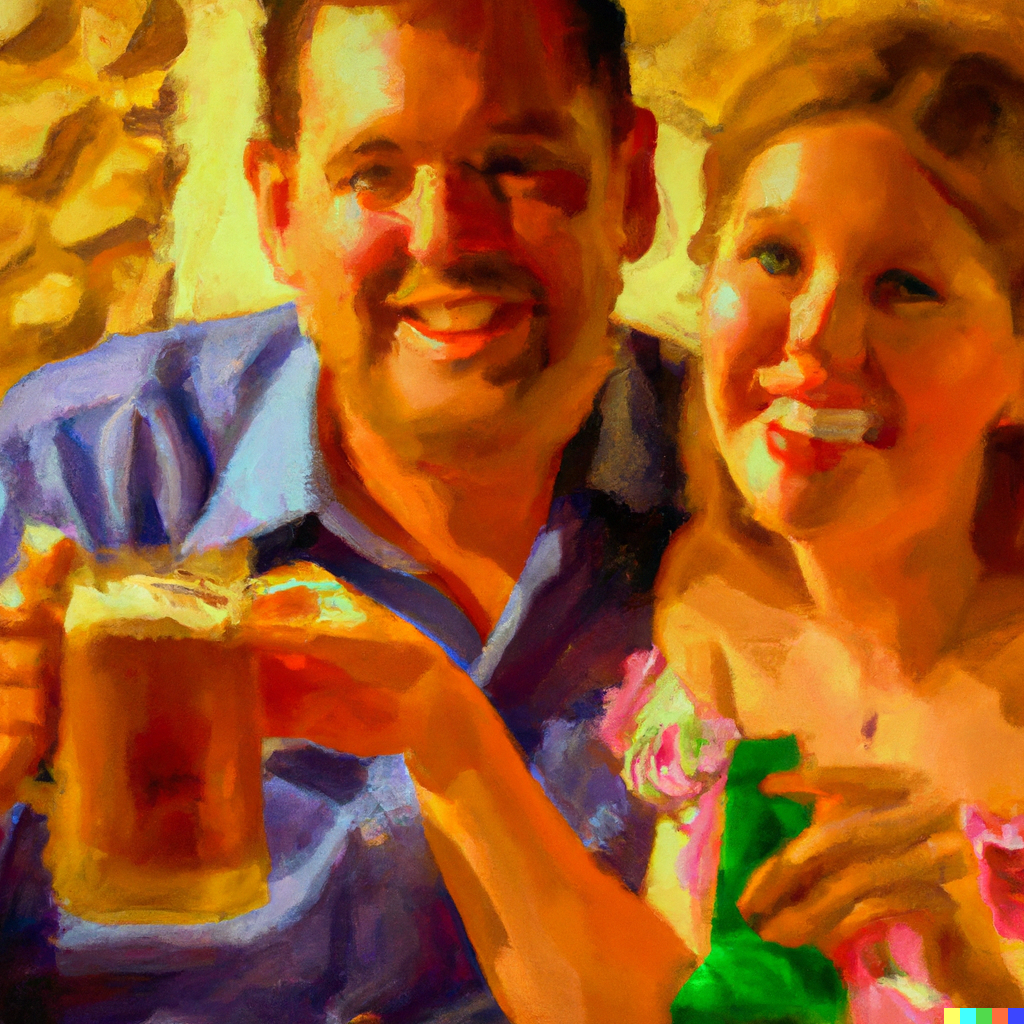 couple drinking beer