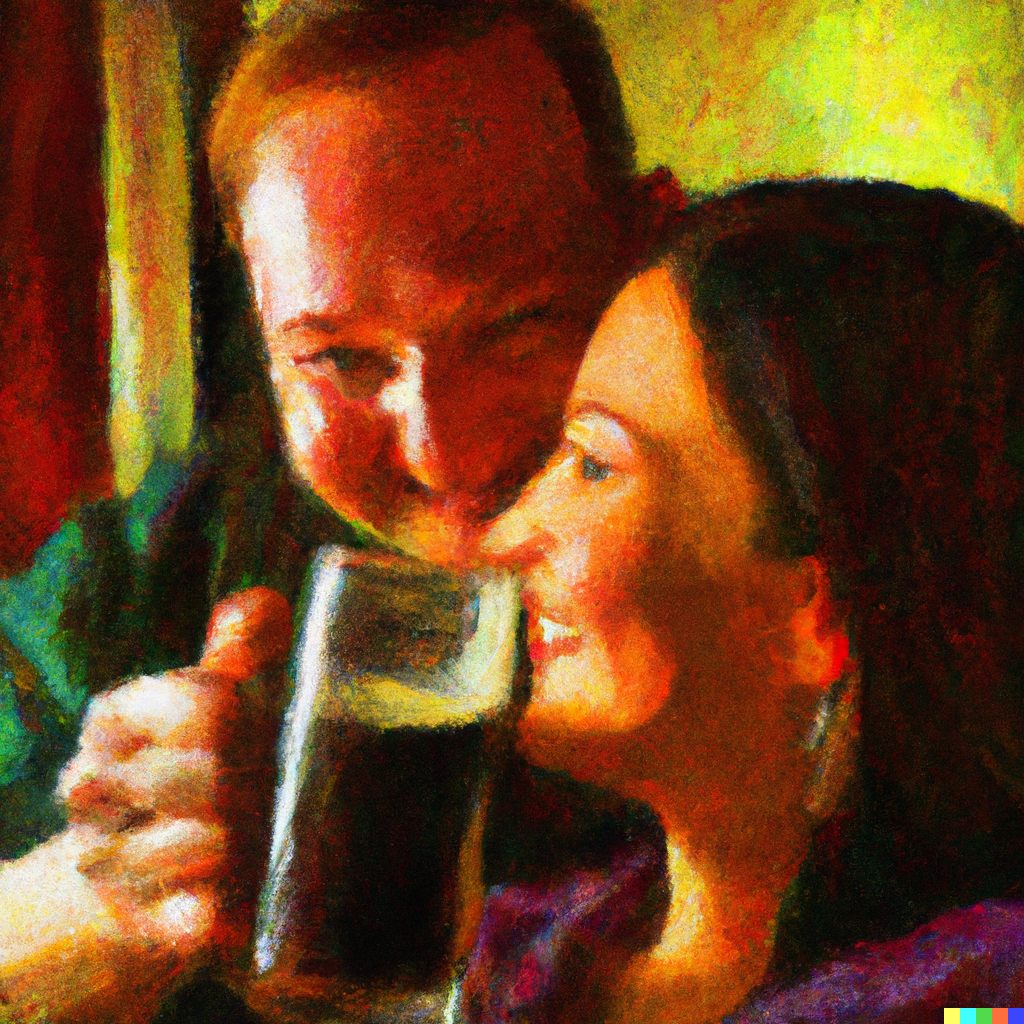 couple drinking beer couple drinking beer