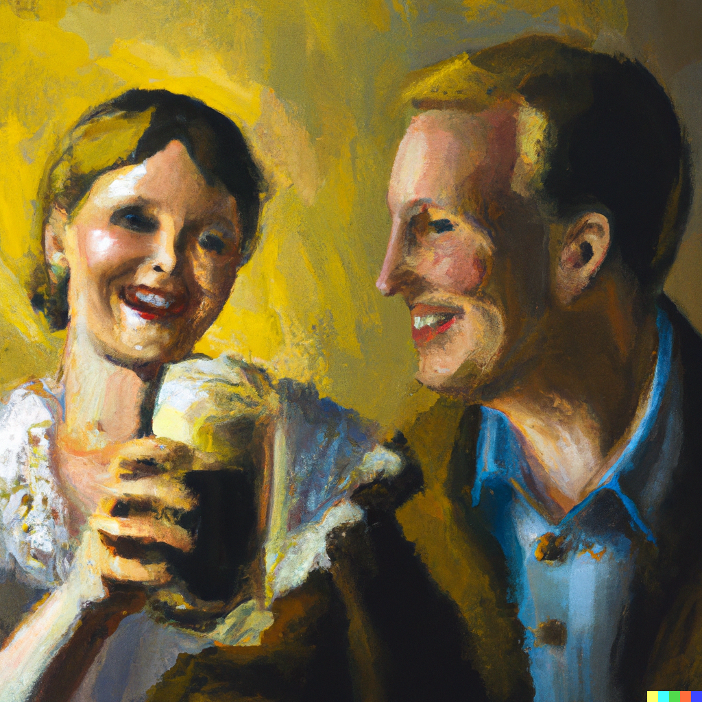 couple drinking beer
