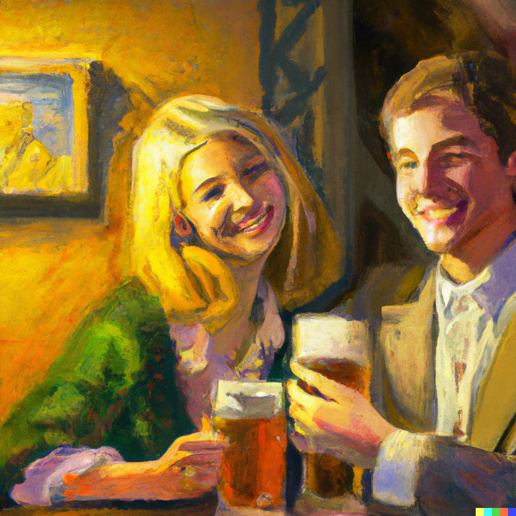 couple drinking beer