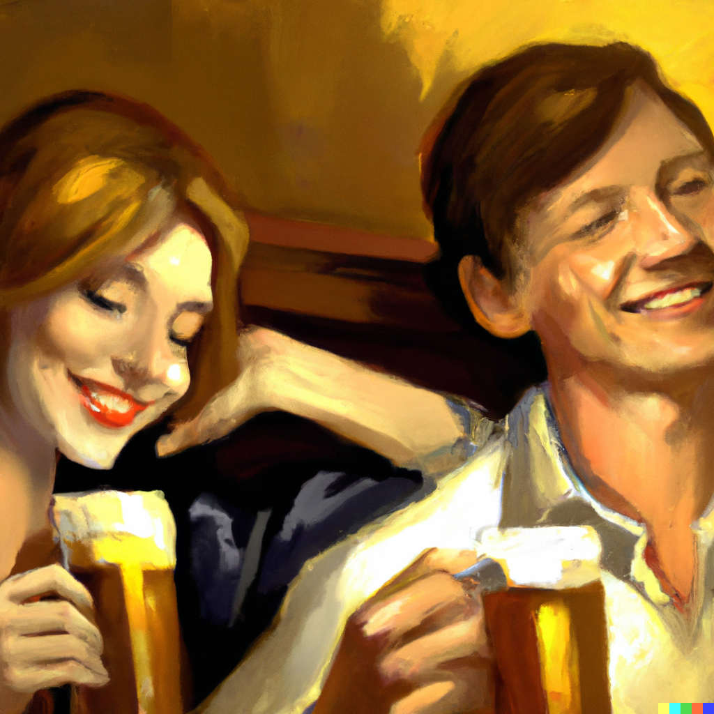 couple drinking beer