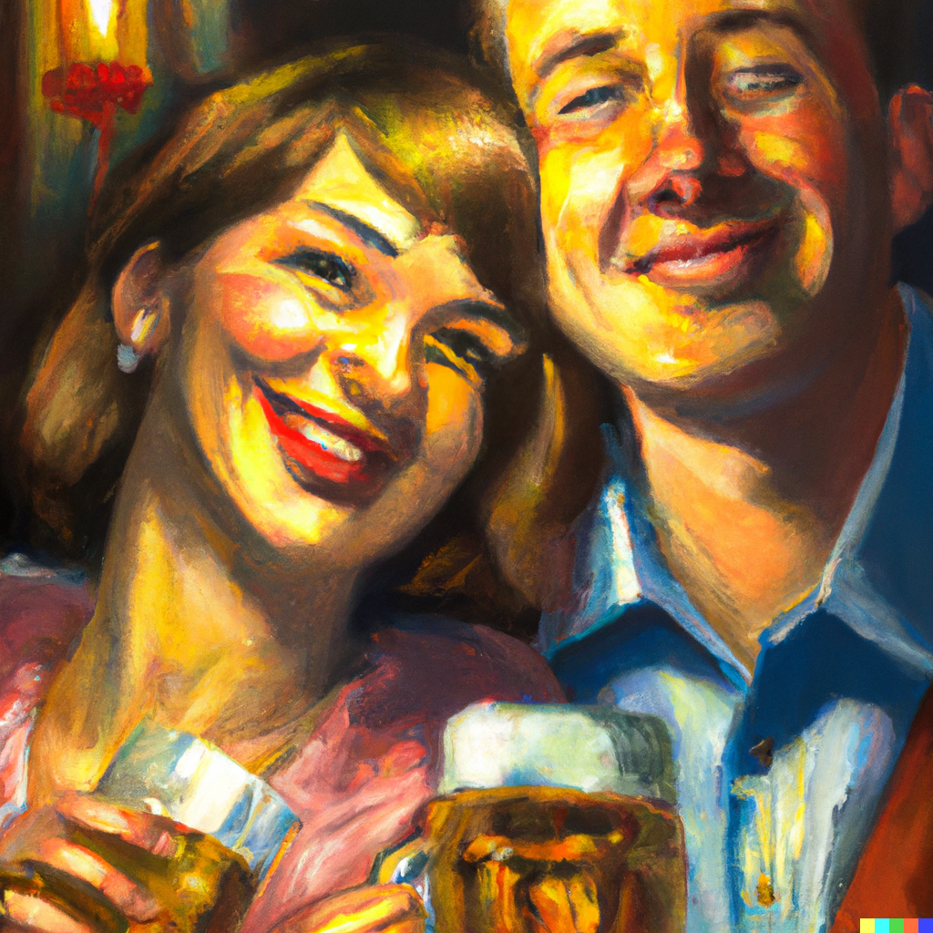 couple drinking beer