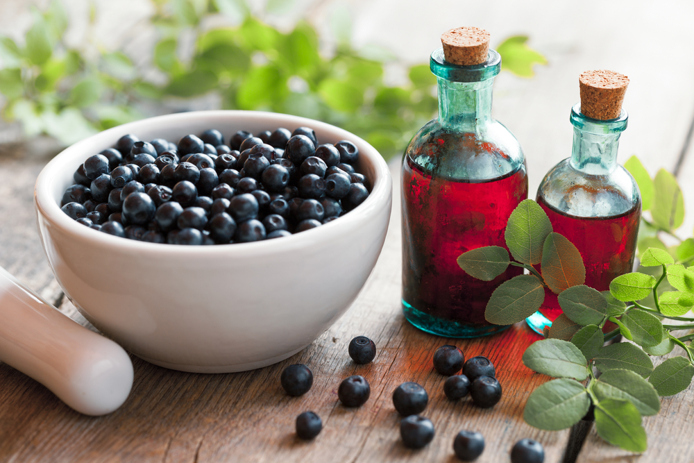 blueberry wine and fruit