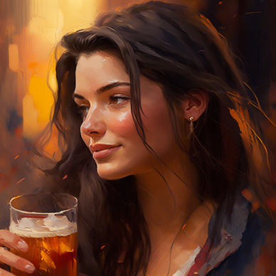 woman drinking beer