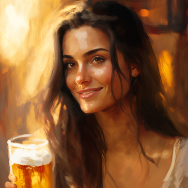 woman drinking beer