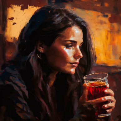 woman drinking beer