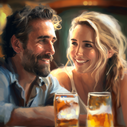 couple drinking beer