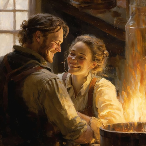 couple brewing beer