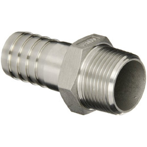 Stainless Steel 1/2" Barbed Hose Fitting 1/2" Male NPT