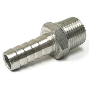 Stainless Steel 3/8" Barbed Hose Fitting 1/2" Male NPT