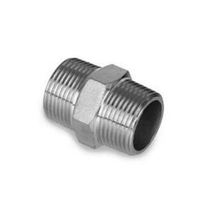 1/2" NPT Stainless Steel Hex Nipple for Valve to Bulkhead