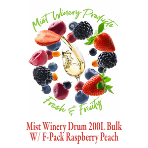 Mist Winery Drum 200L Bulk W/ F-Pack Raspberry Peach