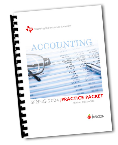 NEW! Ships Fall 2024! Get 6 Practice Tests in UIL Accounting to kick-off your year