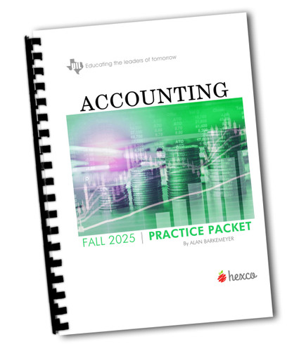 Pre-order 2025-26 UIL Accounting Practice Packet FALL - a compilation of 6 tests that were administered as official invitational tests!