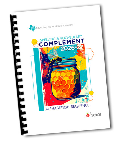 UIL Spelling Complement for High School - 2026-2027 Difficulty SEQUENCE - Get the annual spelling list, PLUS definitions and more! Also great for TAPPS study. 