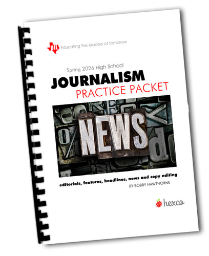 ORDER TODAY! Texas UIL Journalism Practice Packet SPRING 2026-2027 (Also for TAPPS)