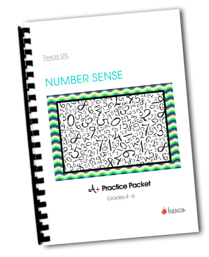 Number Sense Practice Packets for UIL Grades 4-6 or 7-8