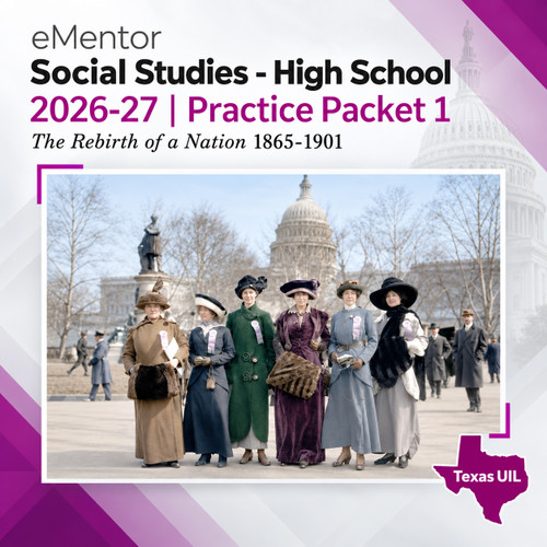 UIL Social Studies eMentor Practice Packet 1 for High School. Also for TAPPS study!