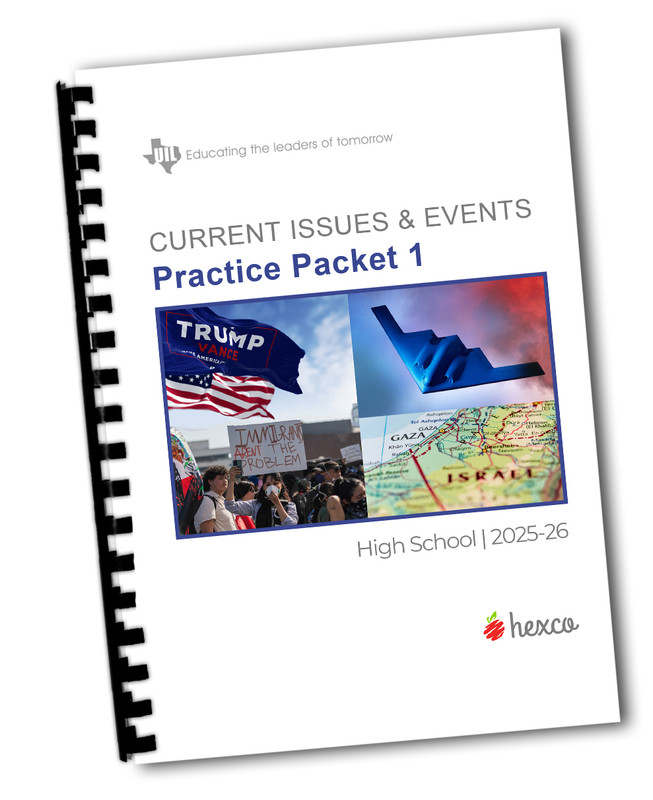 Get practicing for the Texas UIL Current Issues and Events Contest for 2025-26 with our sets of 6 practice exams!