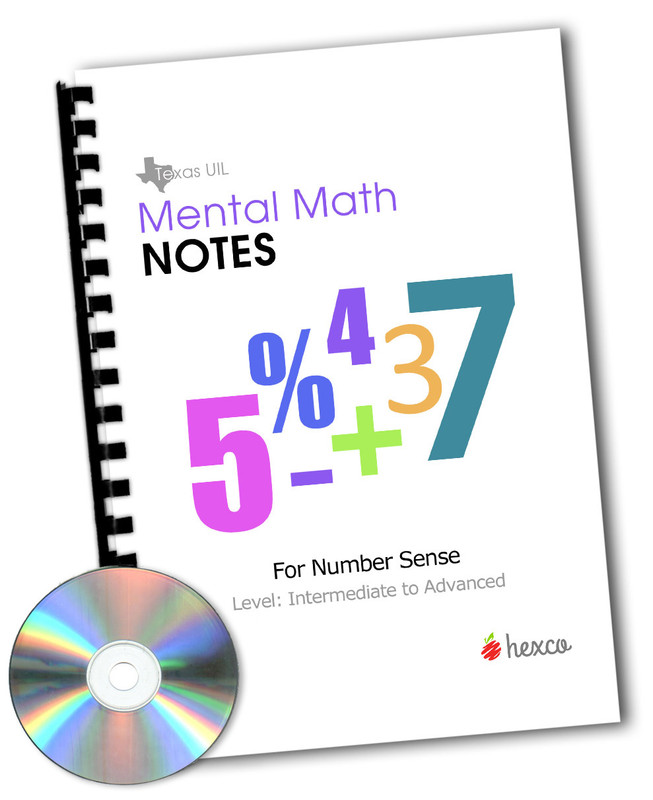 Mental Math Notes for Number Sense UIL Contest