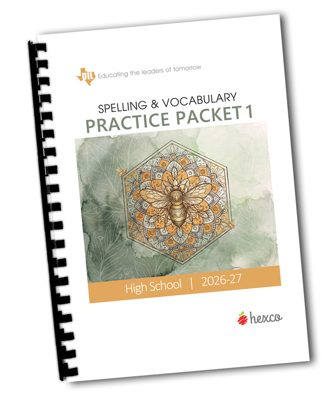2026-27 UIL Spelling & Vocabulary Practice Packet 1- Prompts are also ideal for TAPPS study!