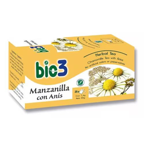 Bio 3 manzanilla anís 25 bols