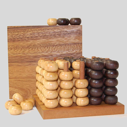 Wooden Noughts and Crosses Board Game