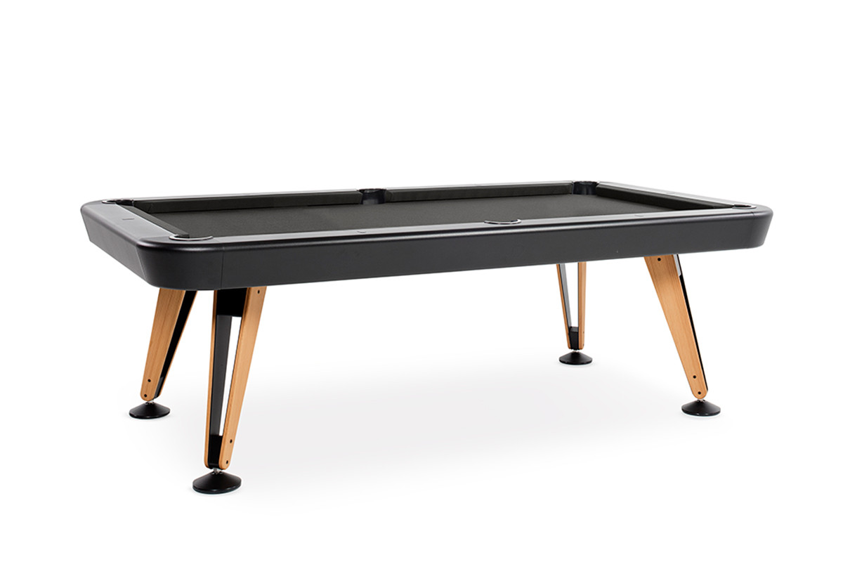 pool table / ガラステーブル 2段 キャスター付 Diagonal Outdoor Pool Table (Black) | Jack Game Room