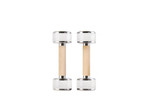 Fysik NAK Dumbbell Pairs in Oak & White Leather by Fysik for Jack Game Room