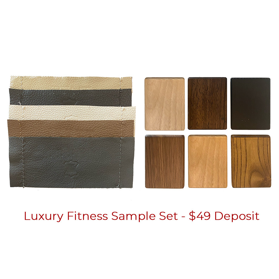 Luxury Fitness Leather and Wood Swatch Sample Set by Jack Game Room