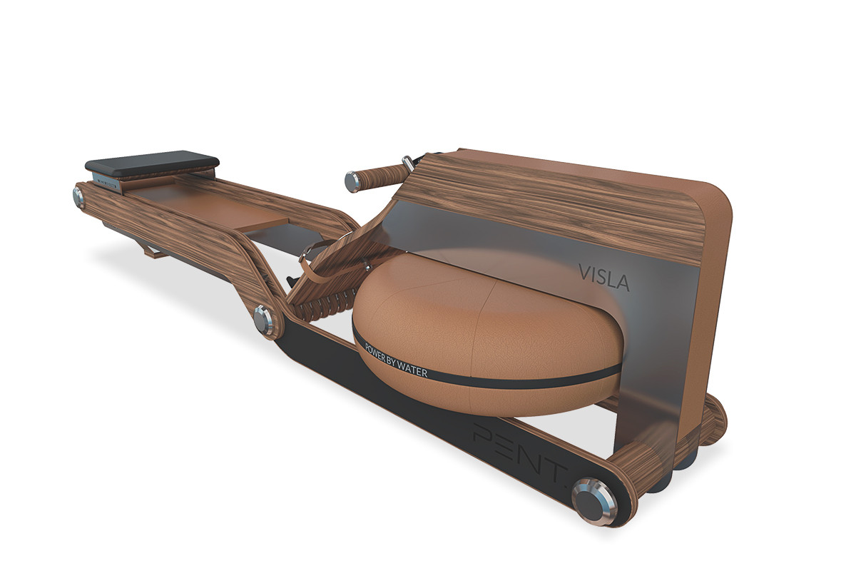 VISLA Water Rower in Natural Walnut by PENT Fitness for Jack Game Room